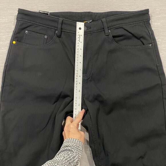 CAT Caterpillar Work Pants Mens 38 x 30 Black Canvas Fleece Lined Insulated - Picture 9 of 12